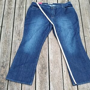 Womens 24w Fashion Bug Dark Blue Flare Jeans